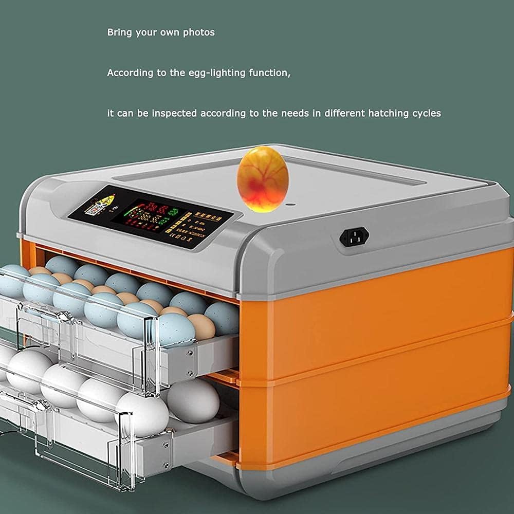 卵インキュベーター 卵48個 クリアデジタルインキュベーター 全自動卵回転引き出しデザイン ニワトリ アヒル ウズラ 鳥の孵化用
