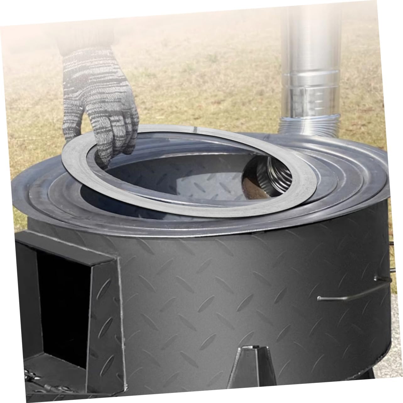 Stove Pipe Gasket Iron Burner Flue Collar for Efficient Home Cooking Accessories Design for Use
