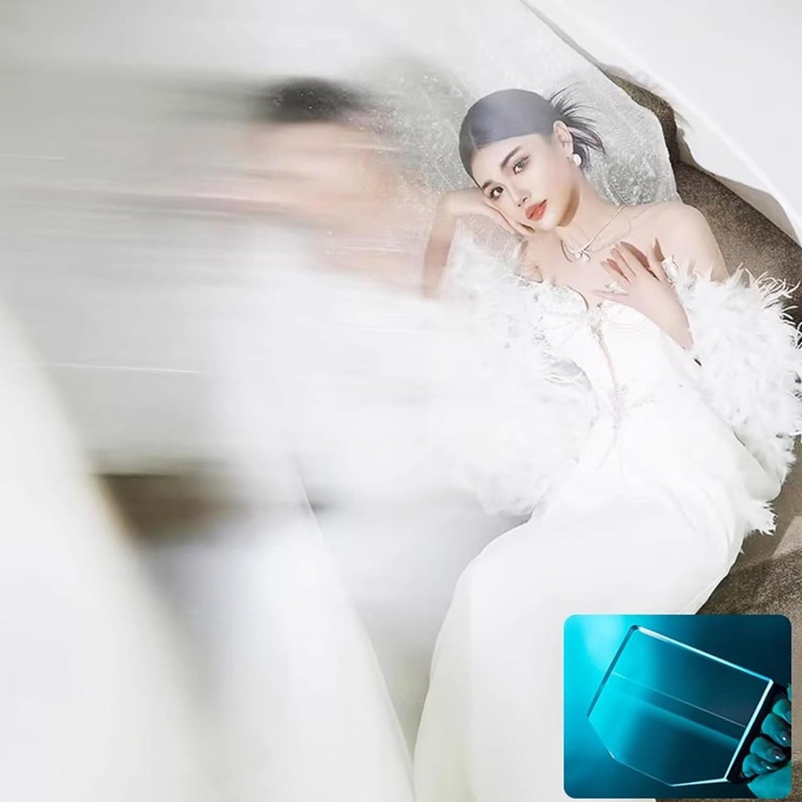 Filtro obiettivo fotocamera portatile, filtro effetto sfocatura movimento, 150 mm HD prisma in vetro ottico per riprese video DSLR fotografia effetti speciali accessori strumenti