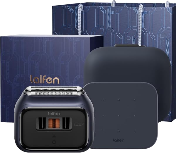 Laifen P3 Pro Afeitadora Eléctrica, Motor Lineal 12000 CPM, 100 Min y Carga Rápida, Set Regalo con Caja, Estuche de Viaje, Bolsa de Regalo y Base Antideslizante, Uso en Húmedo y Seco (Azul Real) - 1