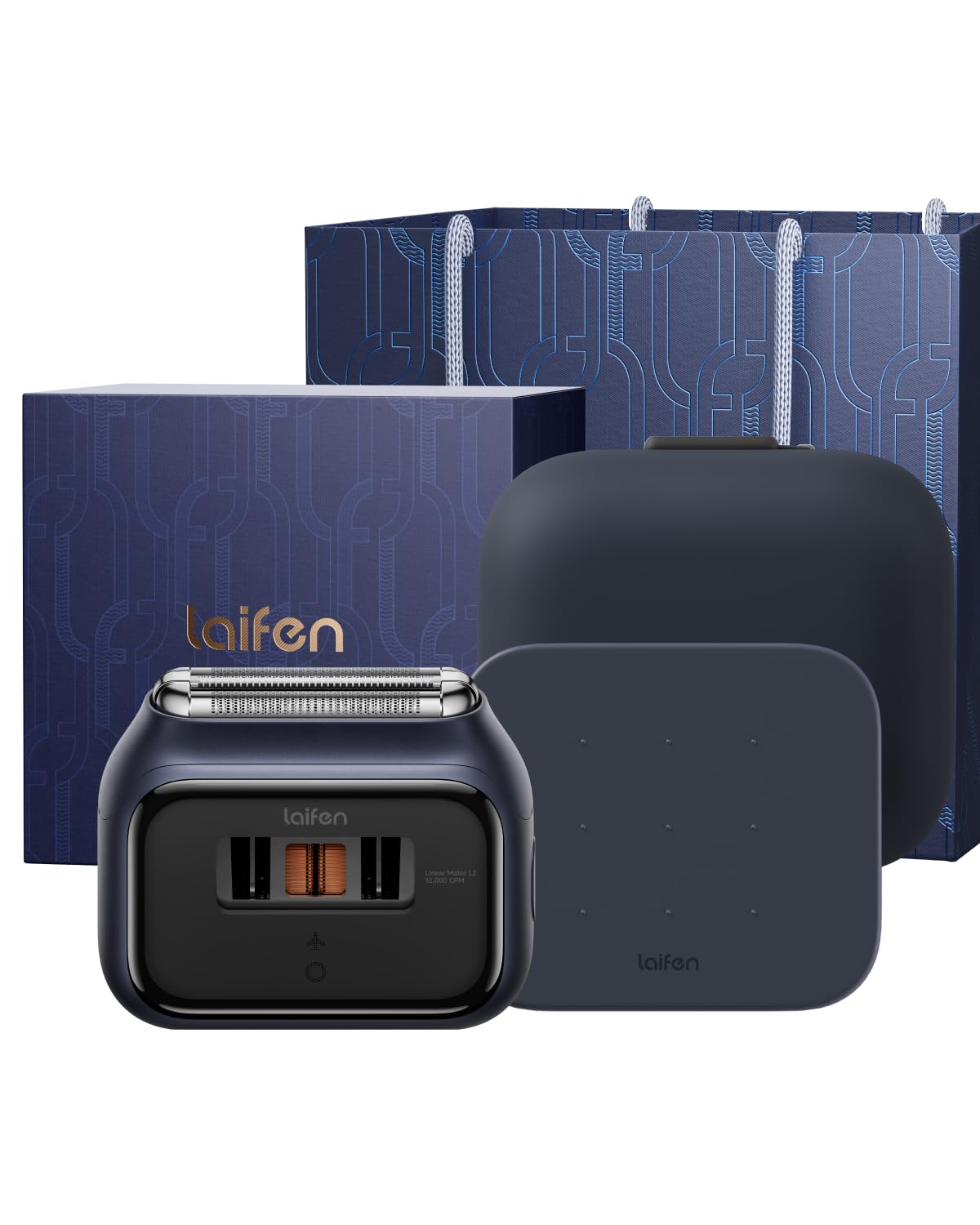 Laifen P3 Pro Elektrorasierer für Herren | Folienrasierer mit Doppelmotor (2x 12.000 U/Min) | 3-Klingen-System, CNC-Aluminium, IPX7 Wasserdicht, Nass & Trocken, 100 Min. Akku, Reisesicher