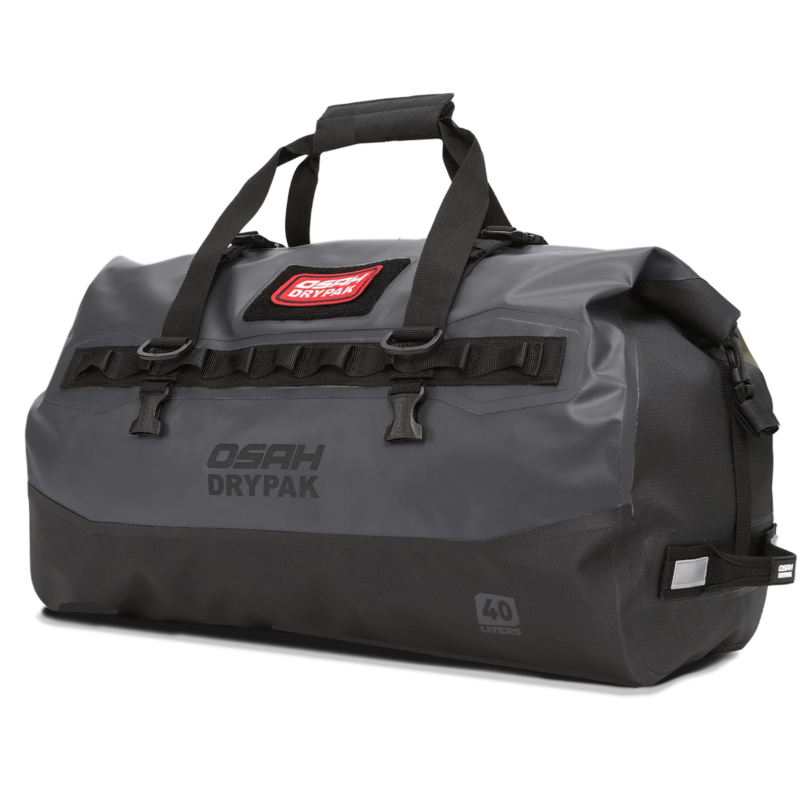 Bolsa impermeable para moto, 40 l, con gran espacio de almacenamiento, con cremallera exterior, para camping, kayak, pesca y viajes, gris, 40L, Bolsa de ropa