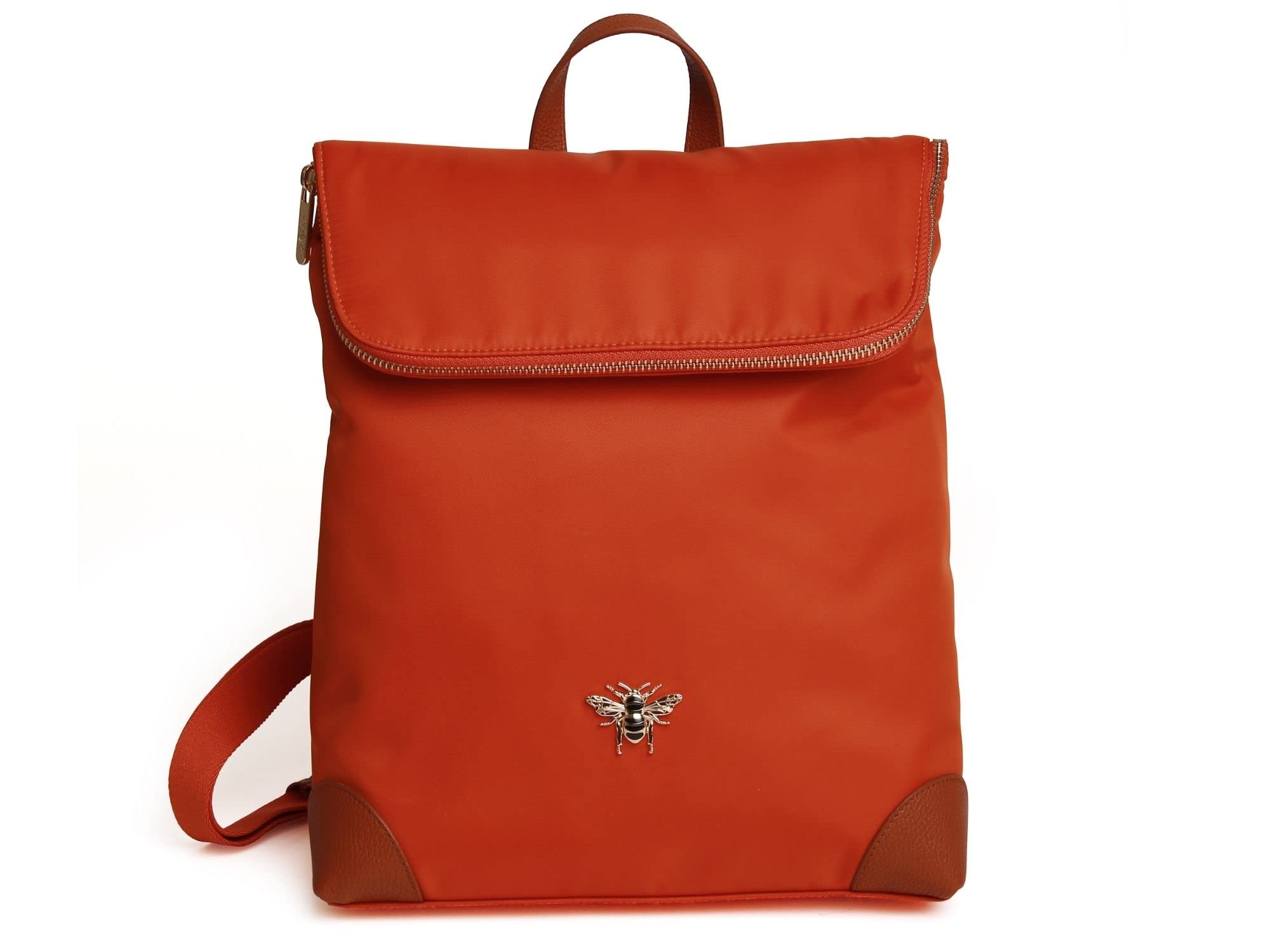 Alice Wheeler Ladies Lightweight Backpack with Gold bee embelishment (Orange)