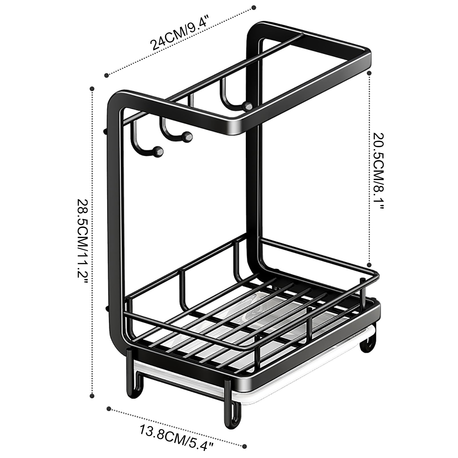 Organizador De Especias, Rejilla para Secar Platos Rejilla para Horno De Microondas, con Bandeja De Escurridor, Portavasos Y Portautensilios, para Baño, Dormitorio, Cocina