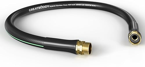 Miniatura 13 de GreatBuddy - Manguera de jardín de 100 pies, manguera de agua de 5/8" resistente, flexible, manguera híbrida ligera, resistente a 600 PSI con