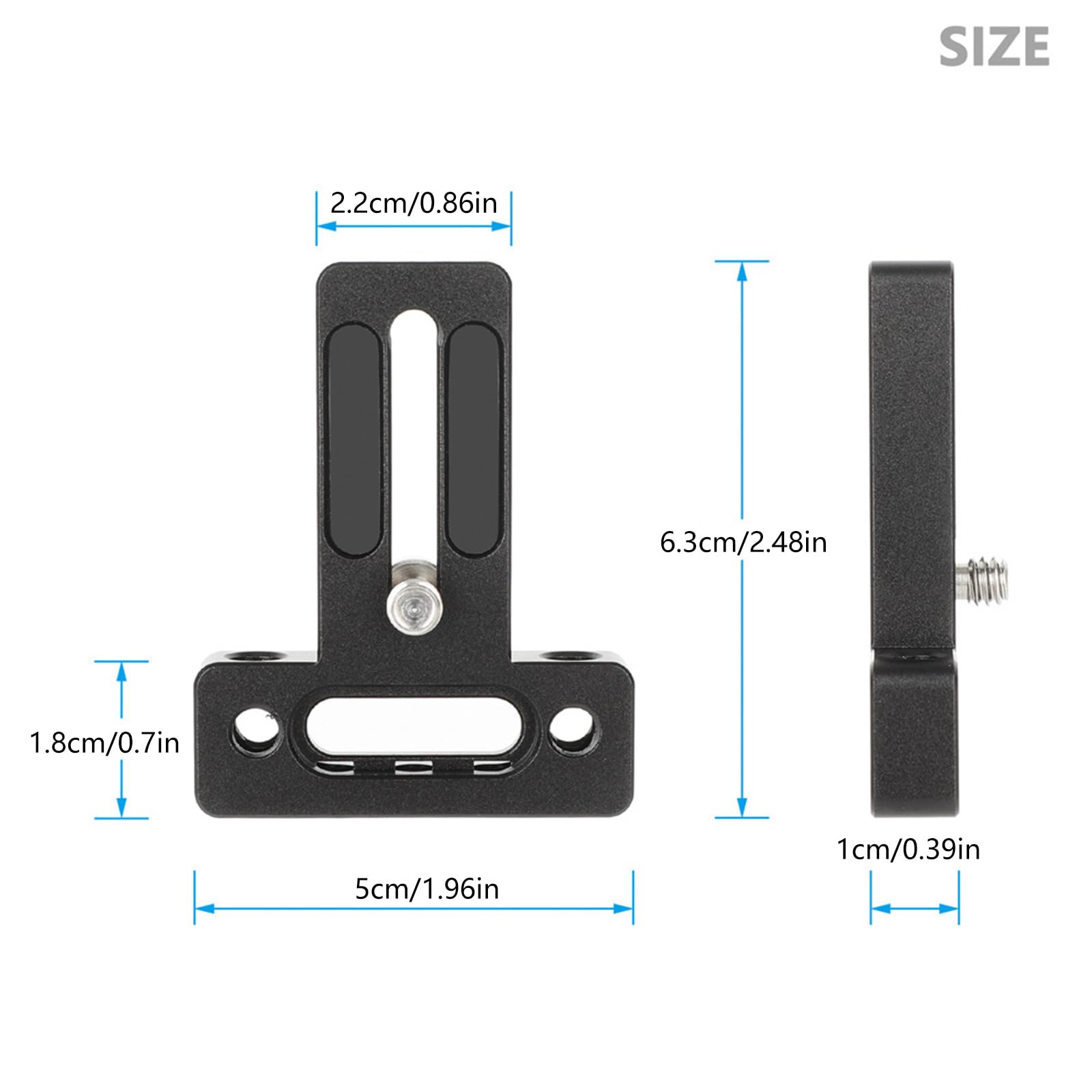 Placa adaptadora profesional para jaula de cámara con tornillo de 0.25