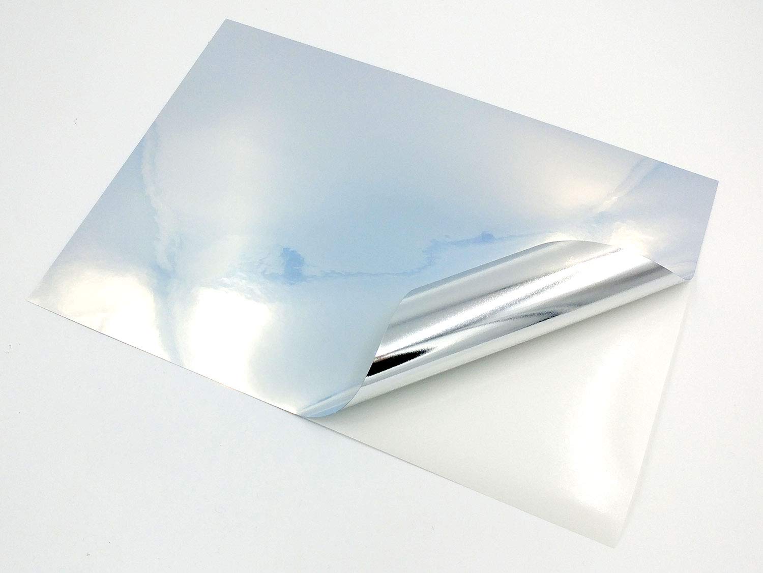100 fogli autoadesivi A4 in vinile, colore argento lucido, metallizzato e perlescente, stampabili a getto d'inchiostro e laser in alta risoluzione, impermeabili, con robusto retro adesivo