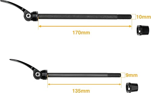 Miniatura 2 de CyclingDeal Juego de ejes de brochetas de liberación rápida para bicicleta de montaña de carretera, 0.354 in, 0.394 in - delantero 0.354 in x 5.315