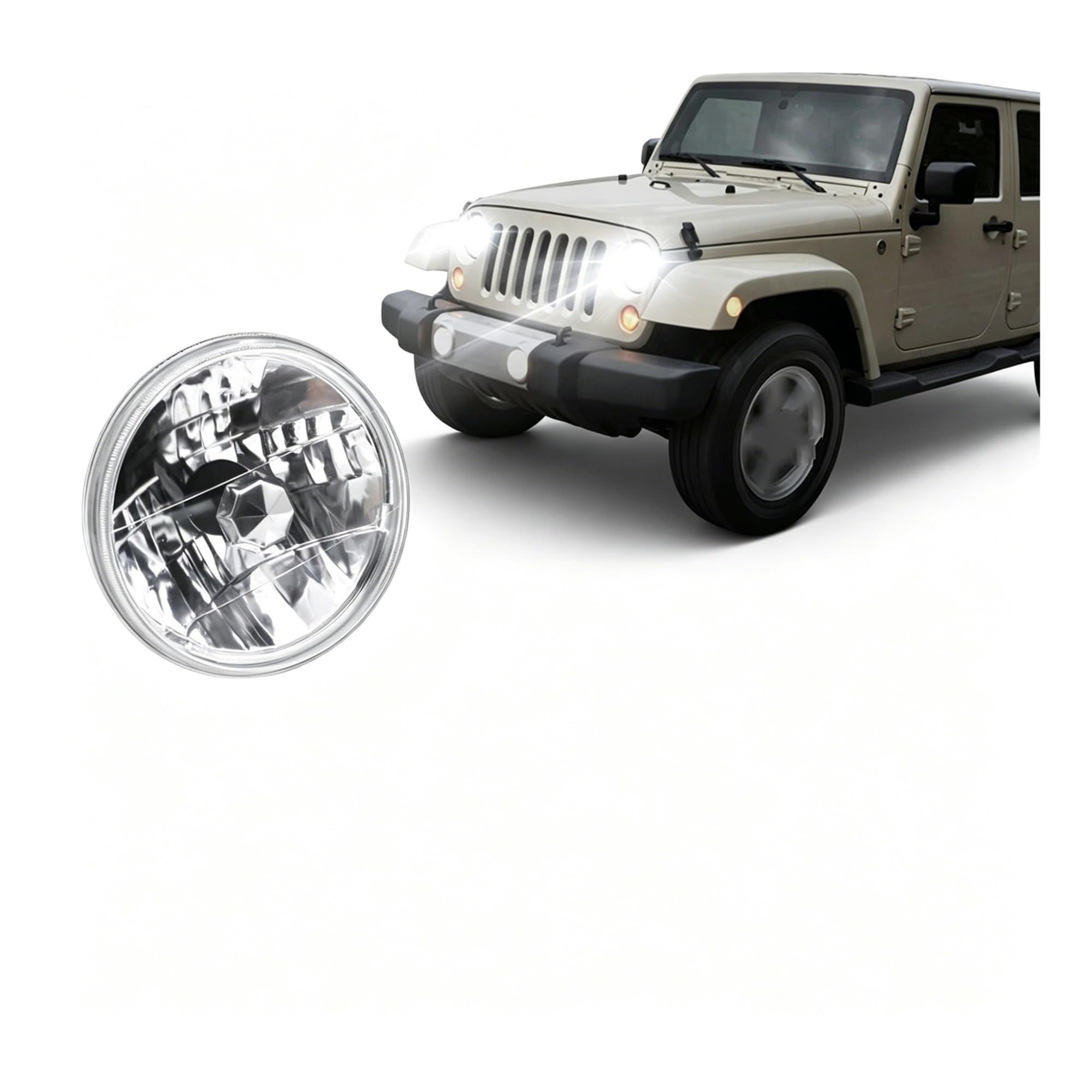 Chiusura Portellone Posteriore per Chevy Nova 1963-1978 12V H4 7 Pollici Rotondo LED Faro 6500K Bianco Puro 20000LM Super Luminoso Luci Anteriori del Veicolo Serratura Bagagliaio