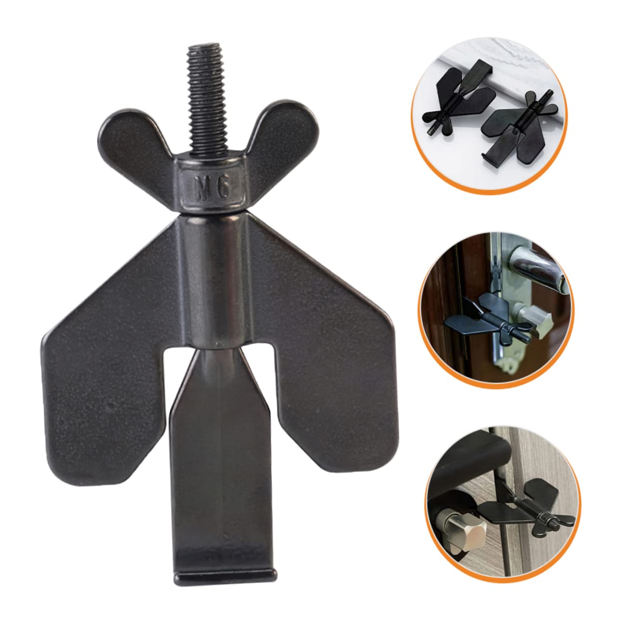 Lot De 4 Bloque-Portes Portables En Acier Inoxydable Verrou De Sécurité Pour Porte De Voyage Jolis Verrous De Porte Portables Butées De Sécurité Pour La Maison Noir
