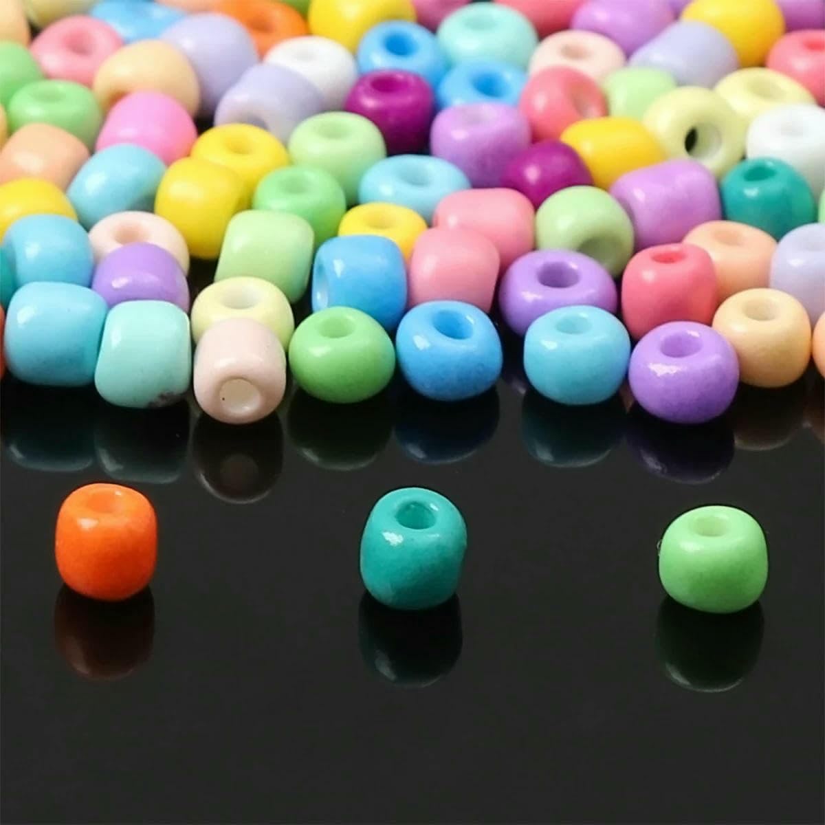 Juego de 24 cuentas de arroz con pintura de color sólido para hacer joyas, pulseras, collares y accesorios, 15 g/cuadrícula, 3/4,0 mm (aproximadamente 1600/12000 unidades - D03, 3600 unidades)