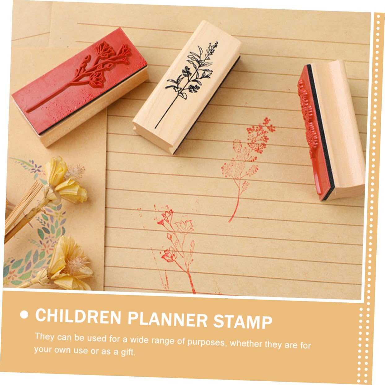 jojofuny 5 Sätze Teiliges Holzstempel Für Scrapbooking Diy Tagebuchstempel Vielseitige Pflanzenmuster Für Karten Bastelprojekte Journaling Und Dekoration 3 Stücke * 5