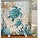 Eaiven Halloween Shower Curtain, Ocean Blue Teal Sea Turtle Beach Shower Curtain Funny Fabric Shower Curtains Set for Bathroom Boho Waterproof Bath Curtain Christmas Bathroom Decor 72"X72"