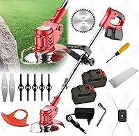 Roçadeira Aparador Cortador de Grama 48V a Bateria Portátil 1580W Bipartido Multifunção Completo Profissional com Lâminas e Acessórios, Verde