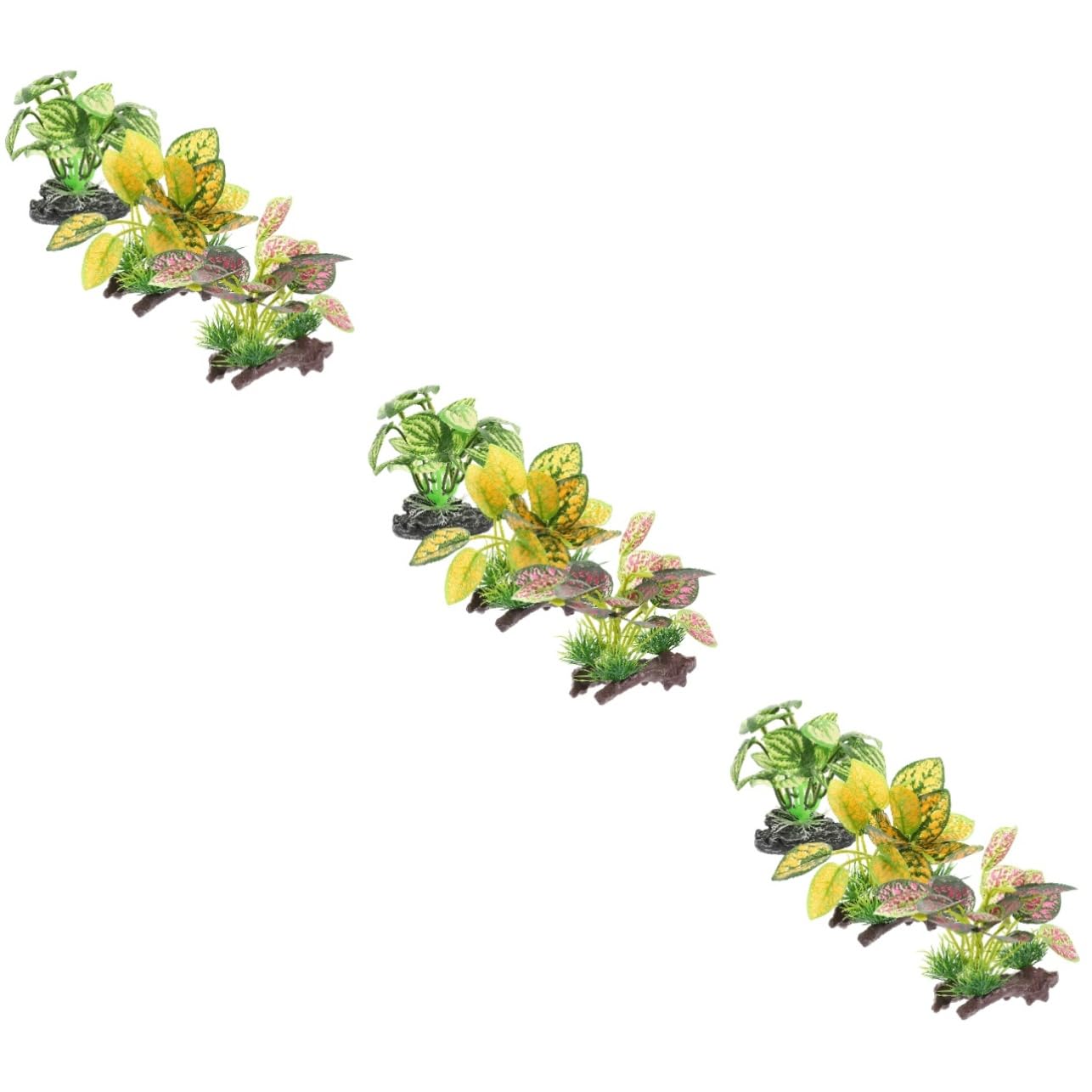 Alipis 3 Set Ornamenti Di Piante Acquatiche Simulate Falso Cisterna Decorazioni Per Acquari Finte Decorazioni in Acquatica Legni Per Piccolo Piante Artificiali Resina 3 Pezzi * 3