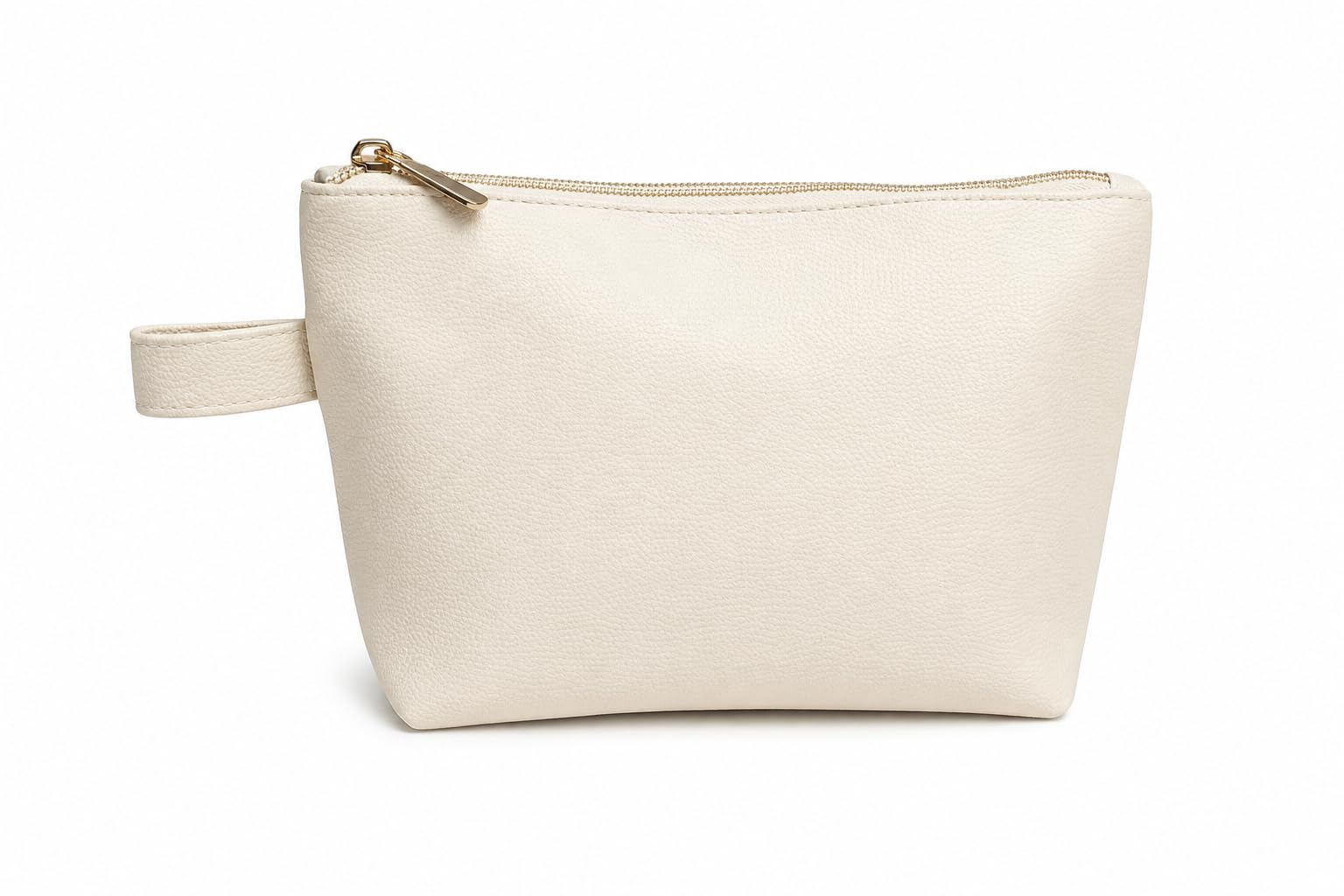 KARTBRINK Multi-Utility Pouch for Women, Zippered Makeup and Gadget Organiser with Wrist Strap (Off White)-image-1