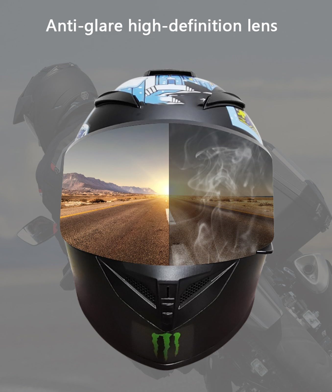 Casco De Moto Integral,Casco De Motocicleta Integral Abatible Aprobado Dot/ECE con Visera Solar Casco De Ciclomotor Integrado para Jóvenes Hombres Y Mujeres