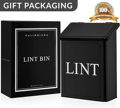 Miniatura 6 de Calindiana - Moderno contenedor magnético de metal para decoración y accesorios con tapa para lavandería, para organización y almacenamiento,