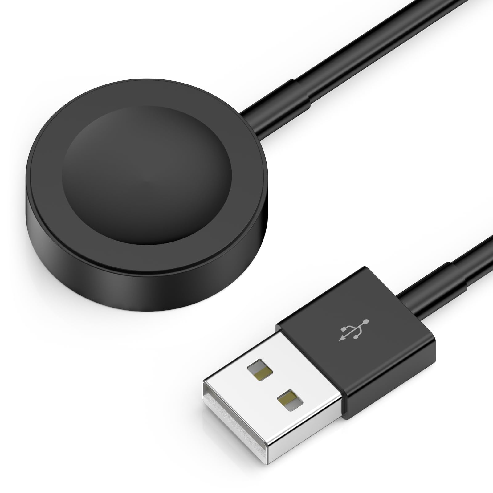 Câble de charge rapide USB magnétique pour iWatch compatible avec Watch Ultra2 Ultra/Series 10/9/8/7/6/SE/5/4/3/2/1-noir/1 m