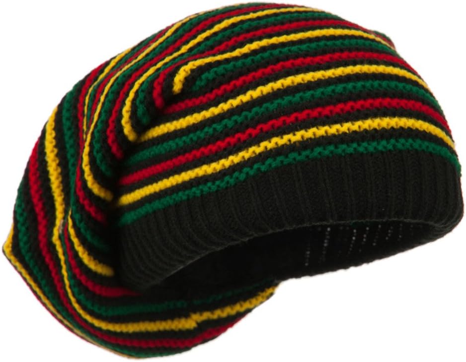 Rasta Striped Multi Deep Beanie - Rasta