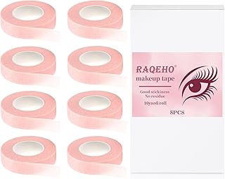 RAQEHO 8 Lash Tape for Eyelash Extensions - Adhesive Eyelash Tape, Micropore Makeup Tapes for Eyeshadow & Eyeliner, Lash E...