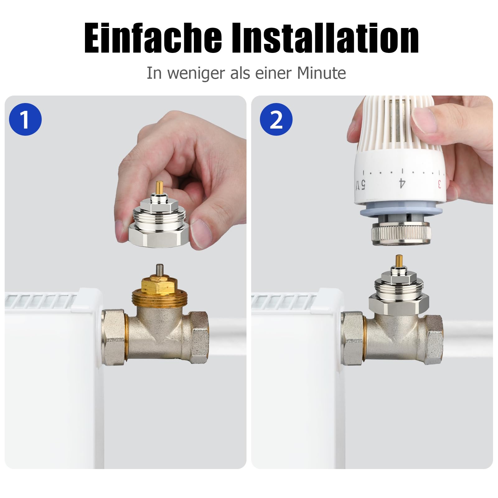 Ancable Heizkörperadapter M30x1.0 auf M30x1.5 für Oventrop Ventile