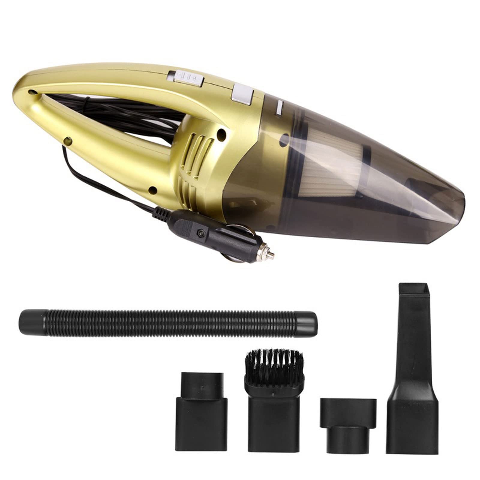 Hartboden-Staubsauger, Auto-Staubsauger, tragbarer Kleiner Handstaubsauger, Nass- und Trocken-Hochleistungsstarker Saug-Haushaltsreiniger (Farbe: 1 goldenes Set)