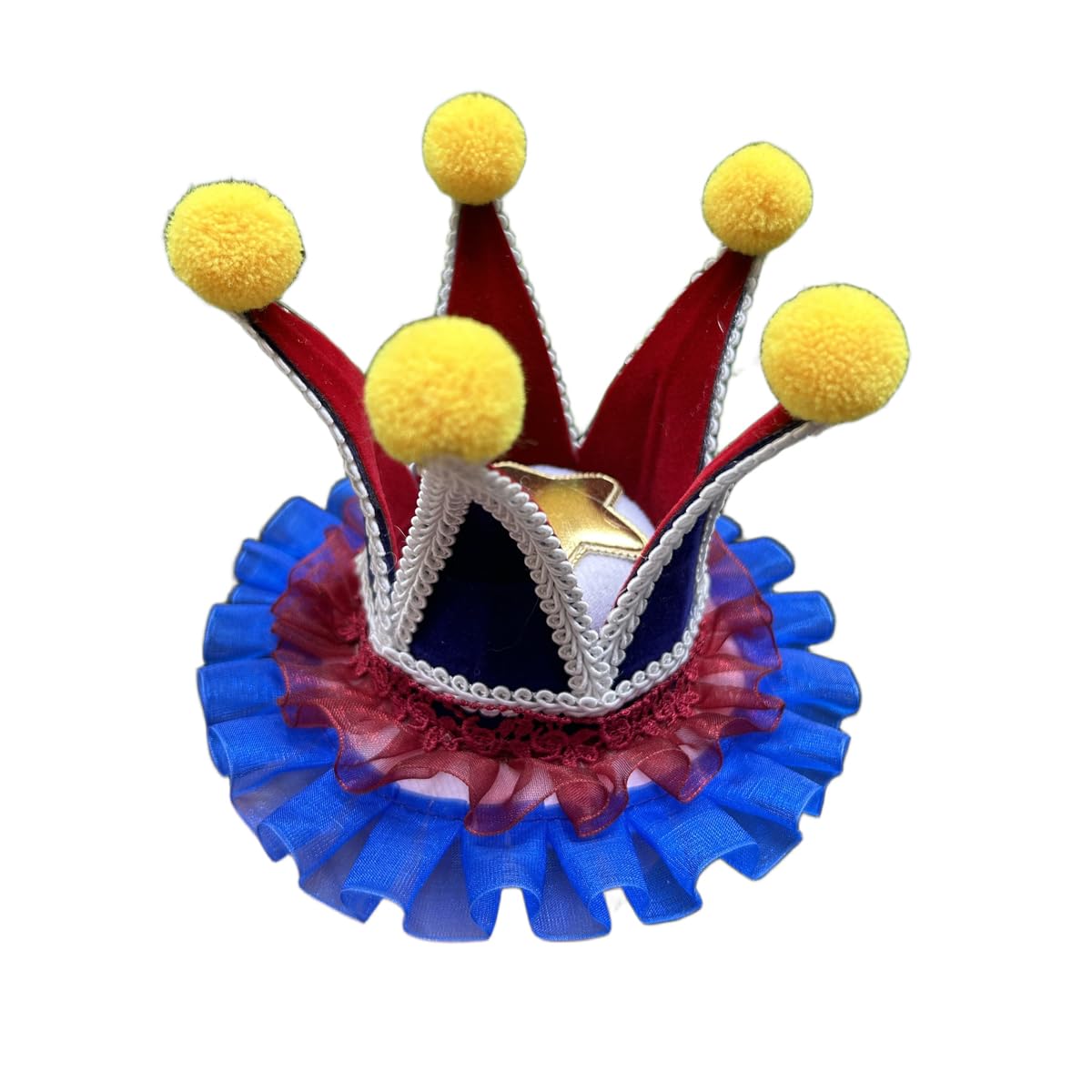BPURB Women Lolita Circus Clown Hat Jester Mini Top Hat Halloween Costume Headband for Carnival Cosplay Party