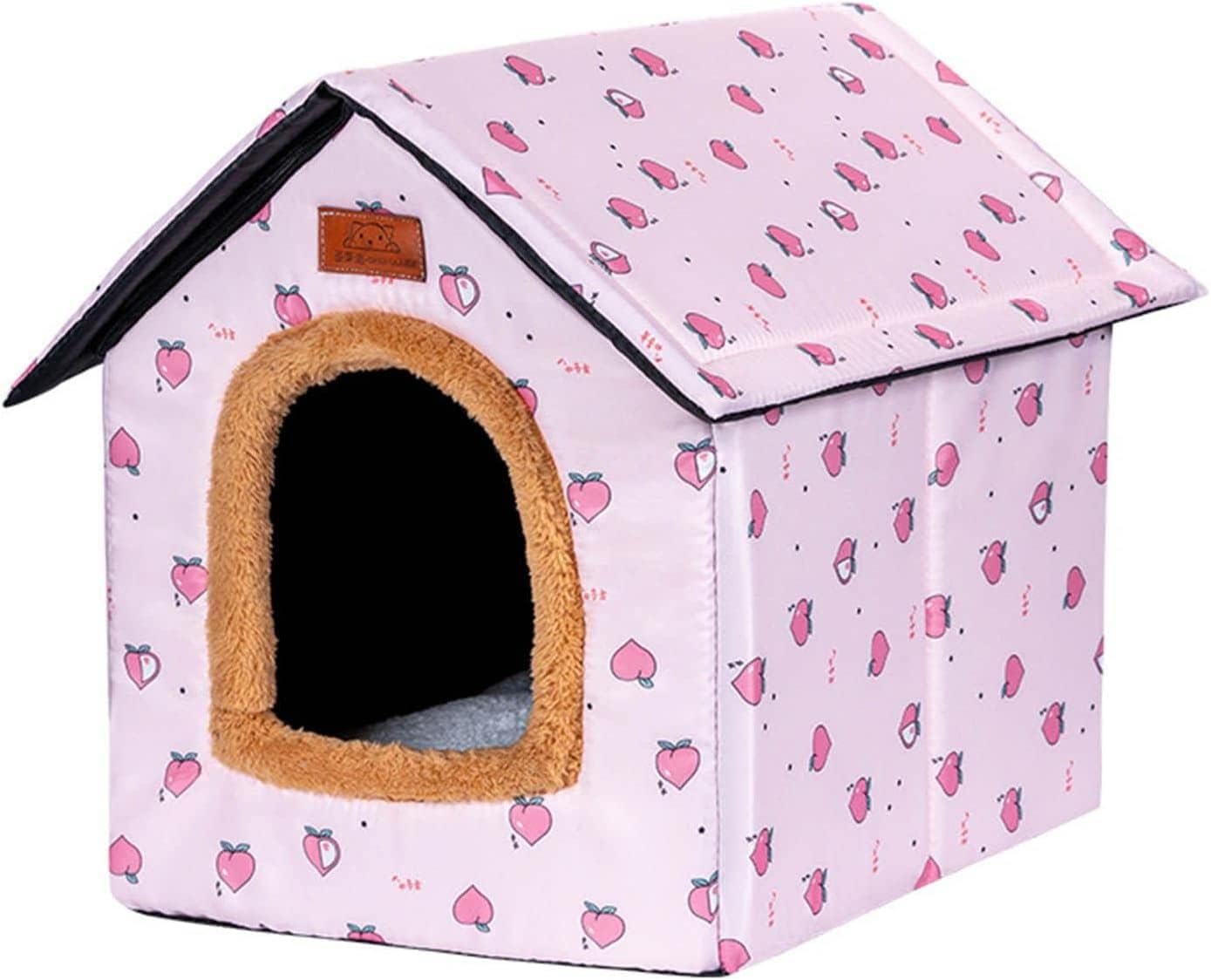 Cat House Dog Cave - Dog House Cat Cave for Outdoor Winter Proof Waterproof Weatherproof Outdoor Small Animal House Foldable Pet Outdoor House Pet House for Small Cats (XL,Pink)