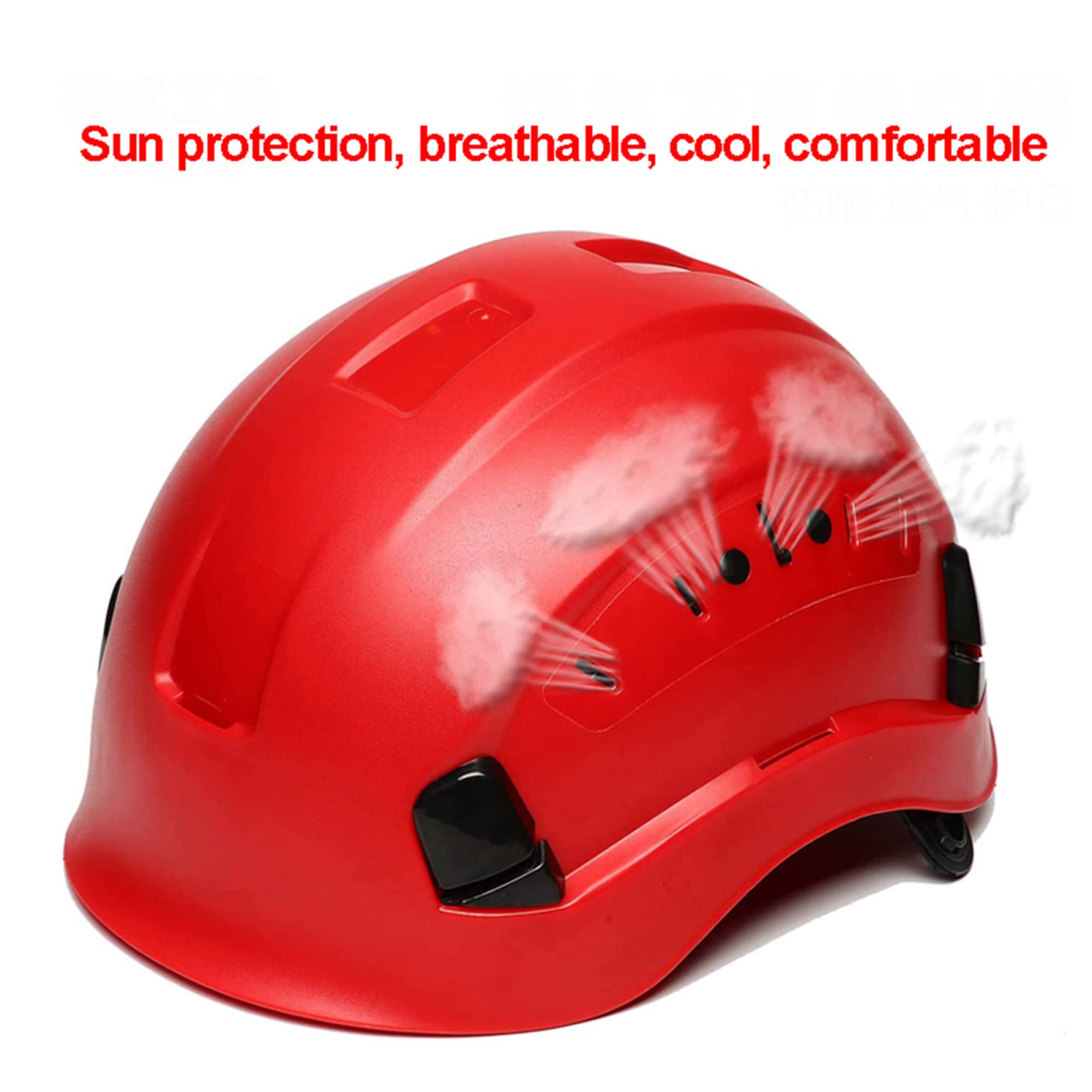 Casque de Sécurité Casque de Sécurité Hautement Durable Avec Visière, Ventilé, Ceinture En Y À 6 Points Avec Protection À Cliquet Coulissant Casquette de Sécurité Casquette