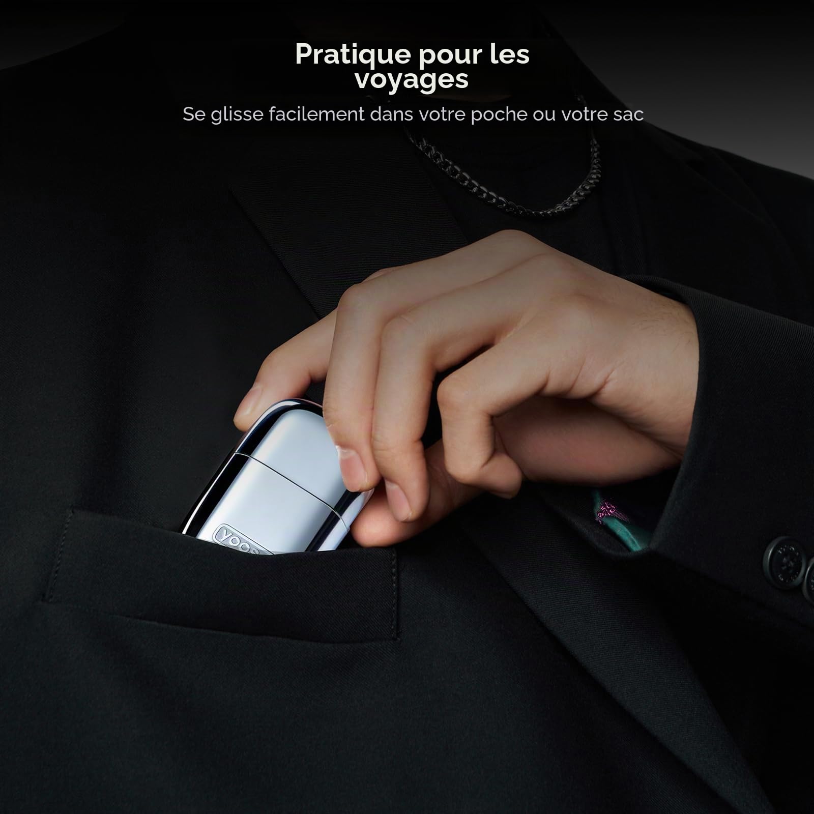 yoose Tondeuse à poils de nez pour hommes en alliage, épilation du nez sans douleur, IPX7 étanche Tondeuse à poils de nez avec super silencieux 10 000 tr/min et double lame antirouille, rechargeable