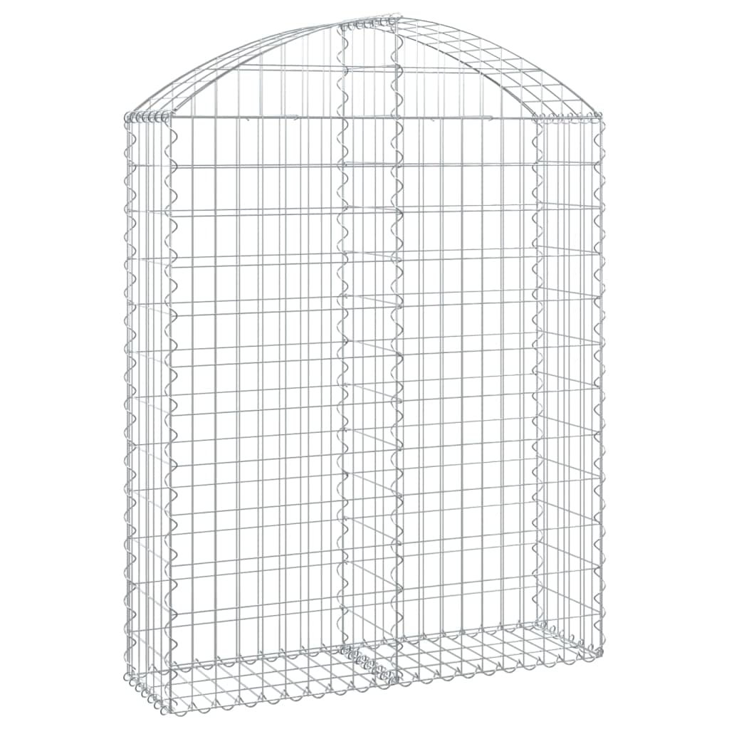 vidaXL Arched Gabion Basket - 100x30x120/140 cm - Galvanised Iron Outdoor Decorative Barrier for Garden, Patio & Yard - Stable Structure, Durable & Weather-Resistant, Easy Assembly