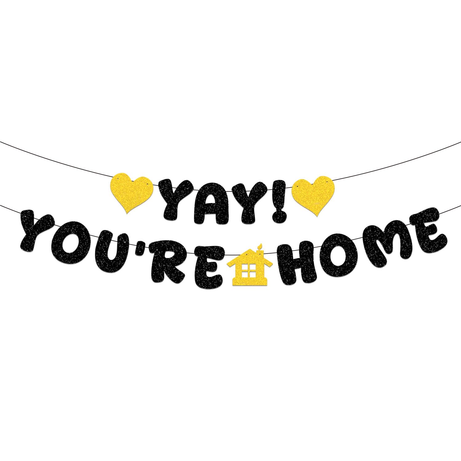 Elicola Yay! You're Home Banner, Welcome Back Home Sign for Family Reunion Decorations Housewarming Party