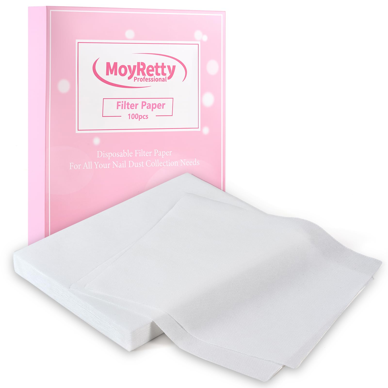 Photo 1 of 100 Sheet Disposable Nail Dust Collector Filter Paper, Thick Nail Tech Supplies Accessories for Home Salon by MoyRetty-White