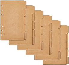 SUPERFINDINGS 30 Sheets 5 Kraft Paper Folder Dividers 6 Holes 5 Tabs Cover Ring Binder Index Forever A6 Notebook Index Dividers with Tabs Burlywood, 17.3 x 10.4 cm, Hole: 5 mm