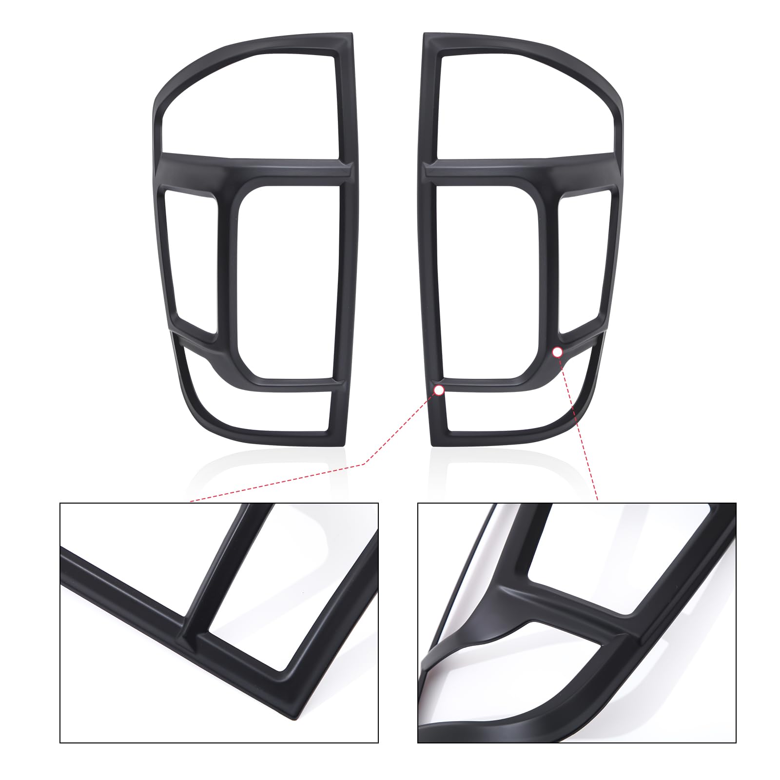 Copertura fanale posteriore per Nissan Navara 2015-2020, D23 NP300 N-Guard Navara Trek-1° Navara Tekna ABS Nero opaco Copertura protettiva fanale posteriore
