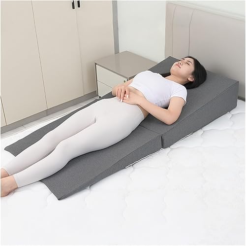 Almohada de cuña extra anchalarga para dormir, ancianosadultosembarazadas de espuma viscoelástica plegable para poscirugía, verde y reflujo ácido