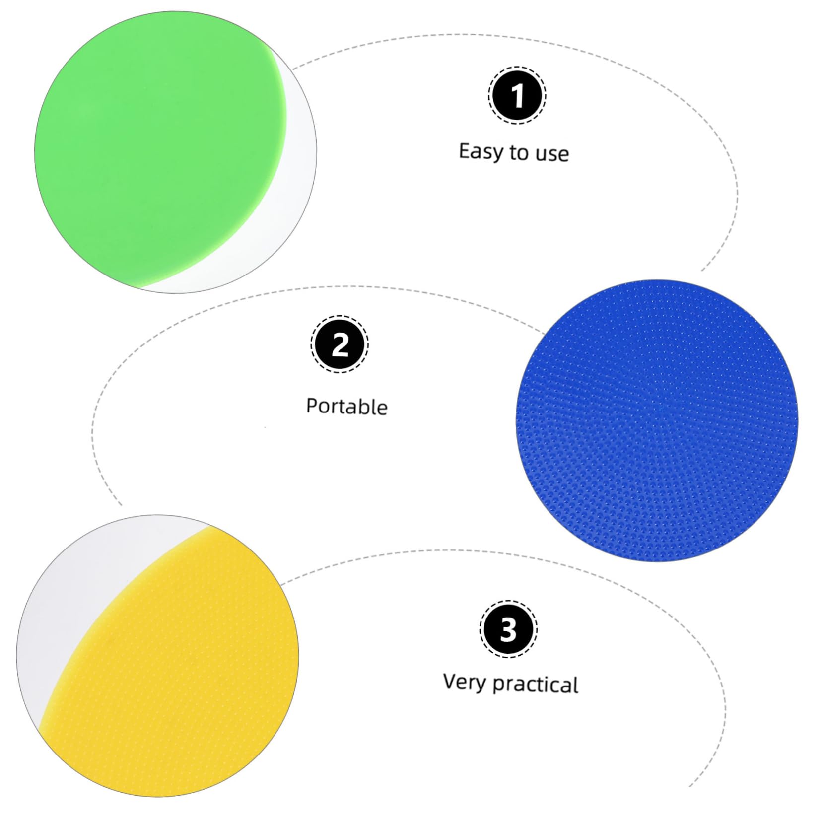 POPETPOP 8pcs Reusable Landmark Pads Brightly Colored Sports Markers for Soccer Training Agility Drills and Practice Red Yellow Green Material