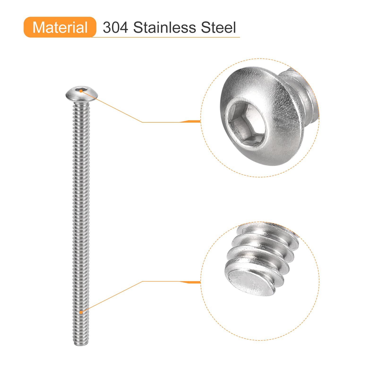 AGBERG - Viti Esagonali M12 X 180 Con Gambo – Viti Per Macchine [50 Pezzi] In Acciaio Inox A2 V2A, Antiruggine – DIN 931 (ISO 4014 - Foto 5
