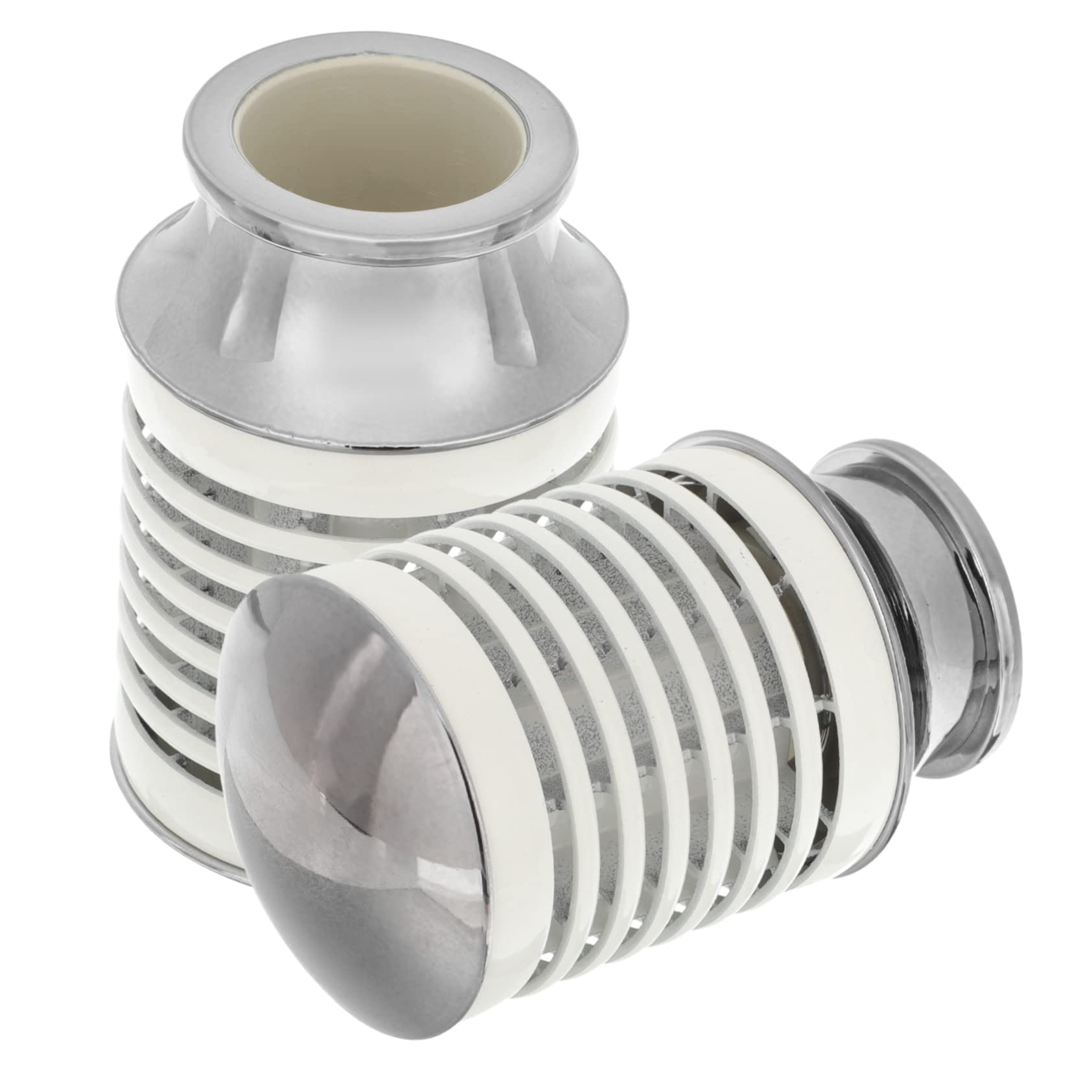 GRIRIW 2Pcs Decorative Curtain Rod Finials Elegant End Caps for Window Curtain Supplies Easy Tool Installation Design for Eyelet Curtain Poles