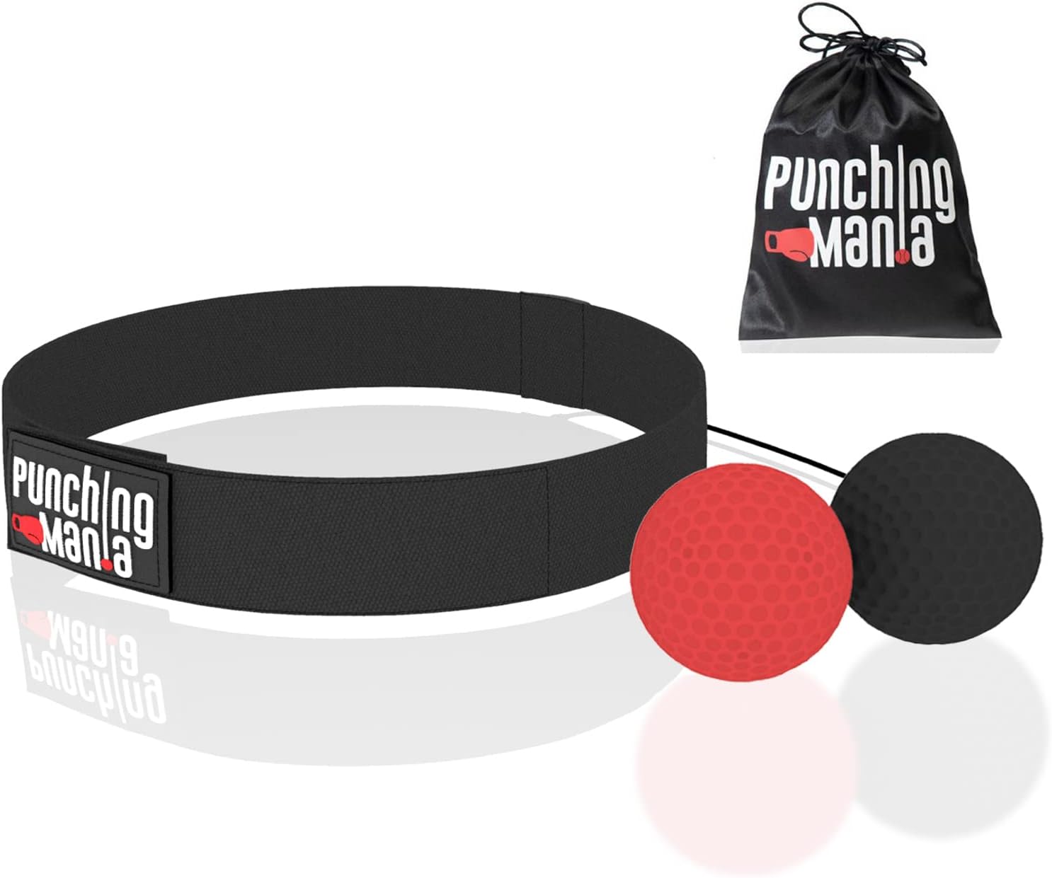 Punching Mania Boxing Reflex Ball for Adults and Kids – 2 Pro Punching Fight Balls on String for Hand Eye Coordination and Cardio Training, Boxing Workout Equipment – BONUS Carry Bag + Replacement KIT