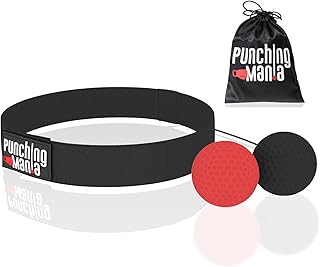 Punching Mania Boxeo Reflex Ball para Adultos y Niños – 2 Pro Punching Fight Balls en cuerda para la coordinación de los o...