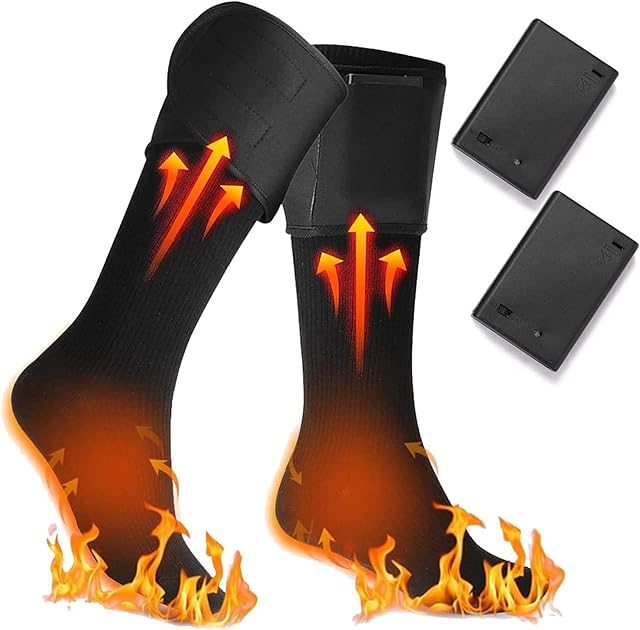 Heated Socks, Electric Heated Socks for Men Women, Electric Heating Socks Winter Foot Warmers Thermal socks for Outdoor Sports Cycling Ski Camping Hiking Snowboarding Hunting (Without Battery)