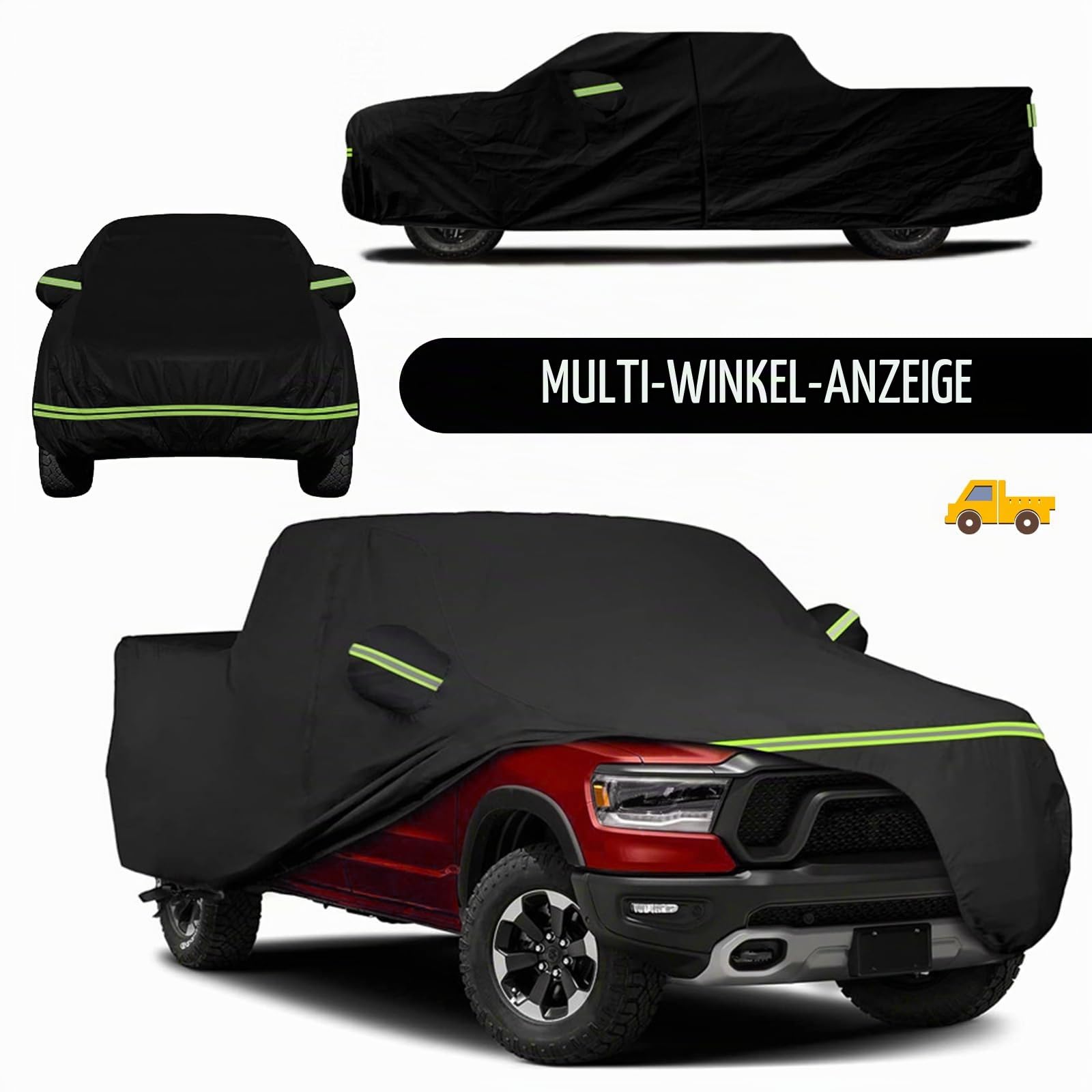 Pickup Autoabdeckung, Auto Abdeckplane abdeckplanen Vollgarage Ersatz für Ford Ranger Toyota Hilux Nissan Navara Amarok 210D Outdoor wasserdichte Staubdicht Abdeckung Pickup Autoplane Vollgarage