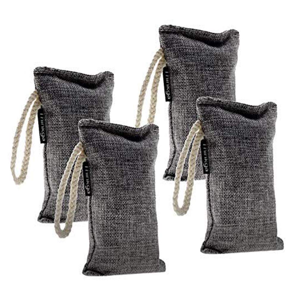 Thinkga Bamboo Charcoal Air Purifying Bag, Charcoal Air Bags, 400g, Air Freshener Bags, Activated Charcoal Odor Eliminators Used for Eliminate Cat Litter Box Smell, Car, Bathrooms Odor