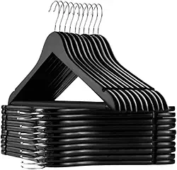 Cabide Madeira variações Preto ou Marfim (10, Preto)