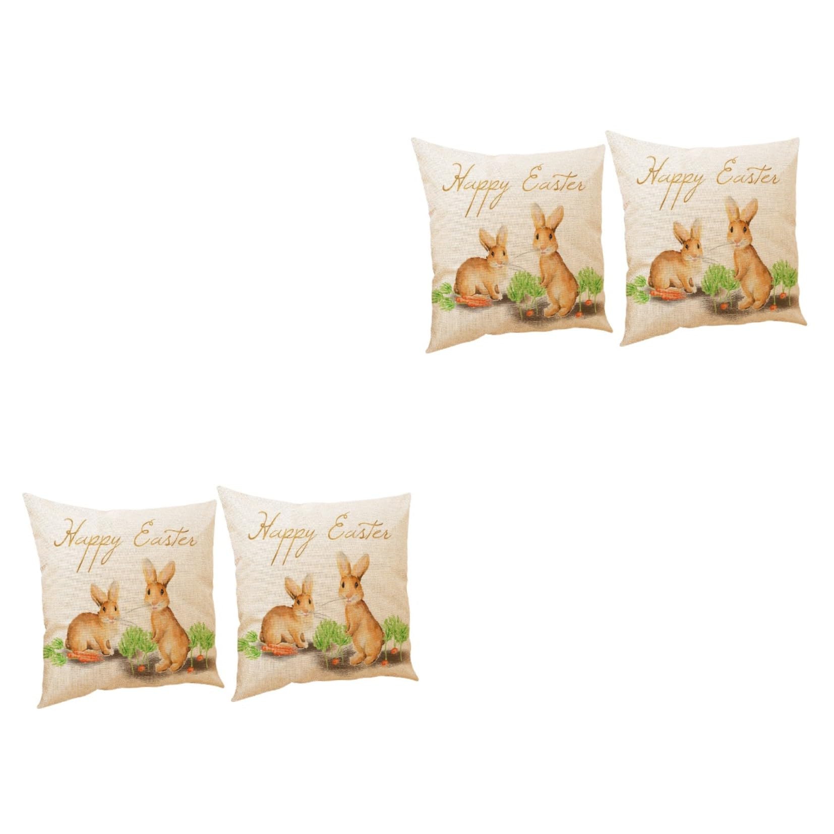 Housse de coussin de Pâques PRETYZOOM lot de 4 pièces pour décoration canapé et maison chaleureuse