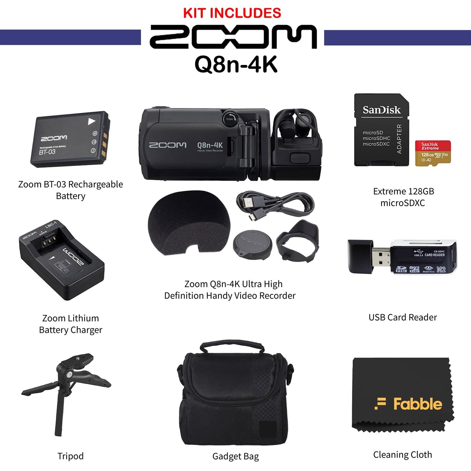 Amazon.com : Zoom Q8n-4K Ultra HD Handy Video Recorder Bundle with