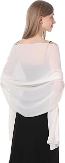 Baoqiya Women's Shawls and Wraps for Evening Dress Chiffon Shawl Soft Elegant Silky Pashmina Wedding Bridal Scarf