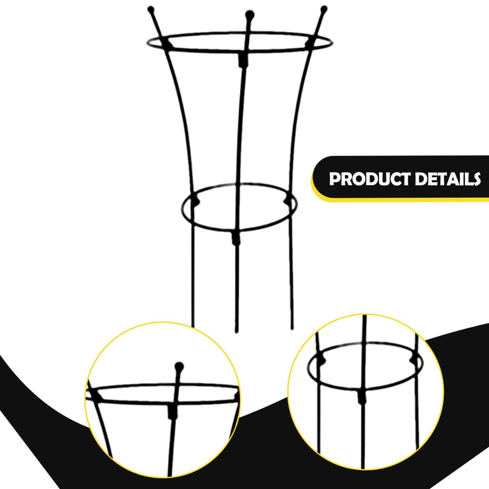 Tuteur Vertical Compact en Fer forgé pour Plantes en Pot, idéal pour, concombres, clématites et Autres Plantes fruitières.